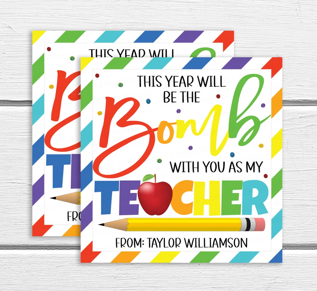 Back to School Teacher Gift Tags, You're the Bomb, Hot Cocoa Chocolate ...