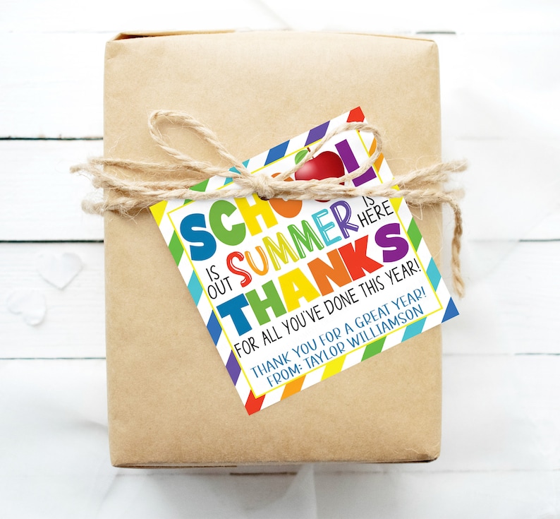 End of School Gift Tag School is Out Summer is Here Thank - Etsy