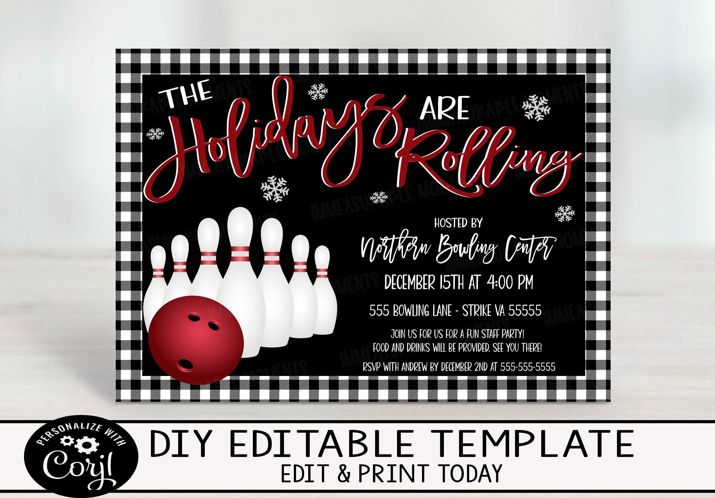 Invitación a los bolos navideños bolos de Navidad fiesta de - Etsy México Invitación a los bolos navideños bolos de Navidad fiesta de - Etsy México