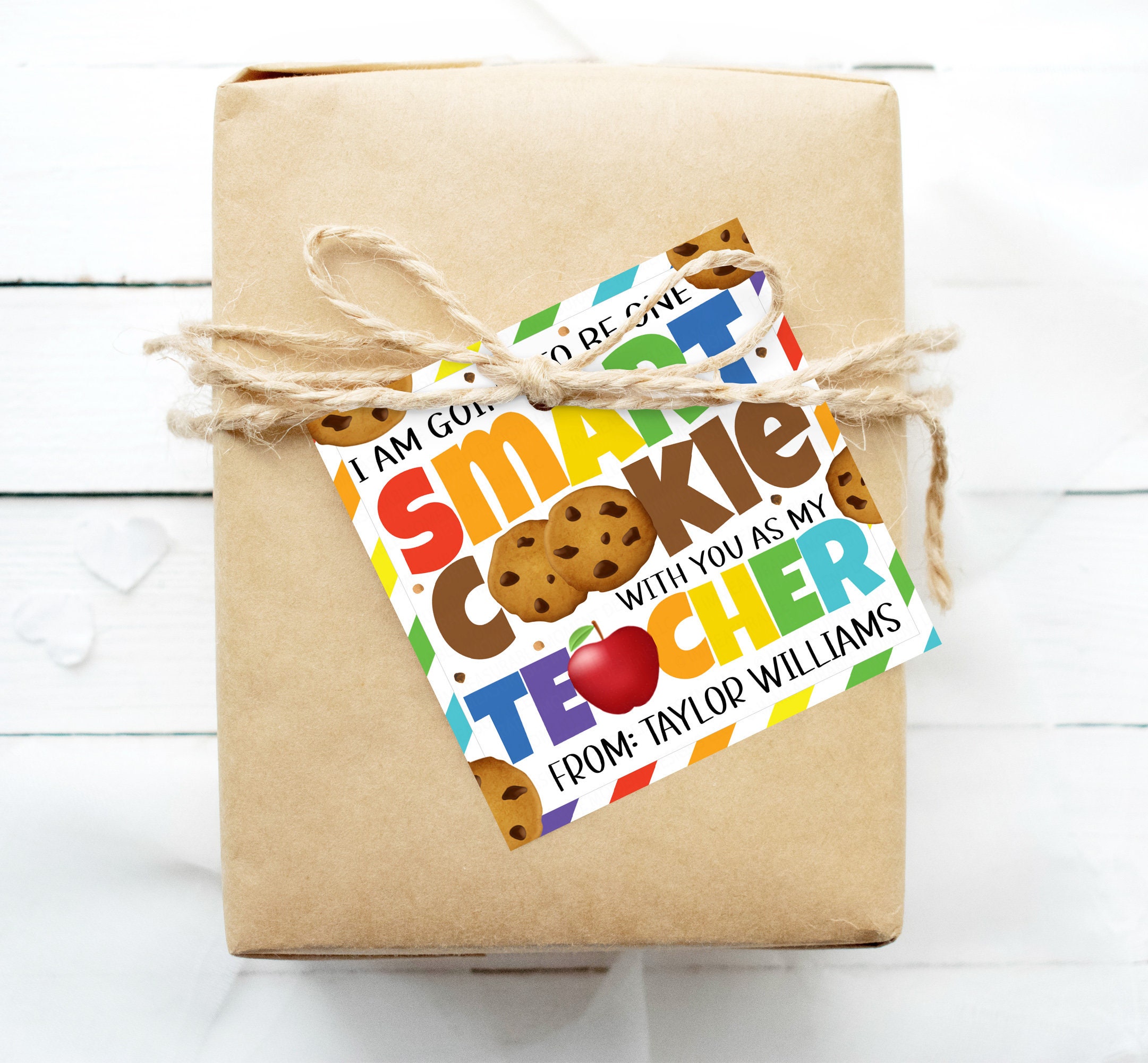 Back to School Teacher Gift Tags, One Smart Cookie With You as My ...