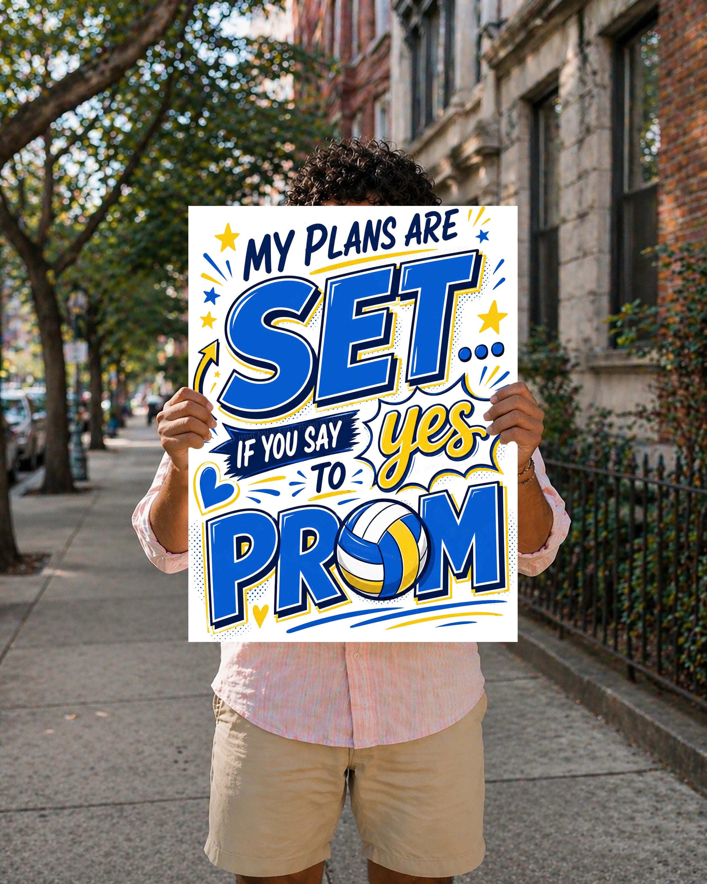 Promposal Sign Track Volleyball Promposal Sign, Printable My Plans Are Set on Prom Poster ...
