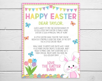 Letter From The Easter Bunny Template, Kids Easter Morning Surprise, Printable Letter Basket Hunt, Kids Easter Game, Hoppy Easter Editable