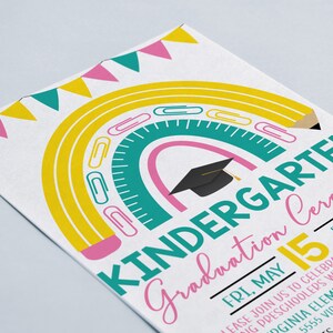 Editable Kindergarten Graduation Celebration Invitation, Prek Party ...