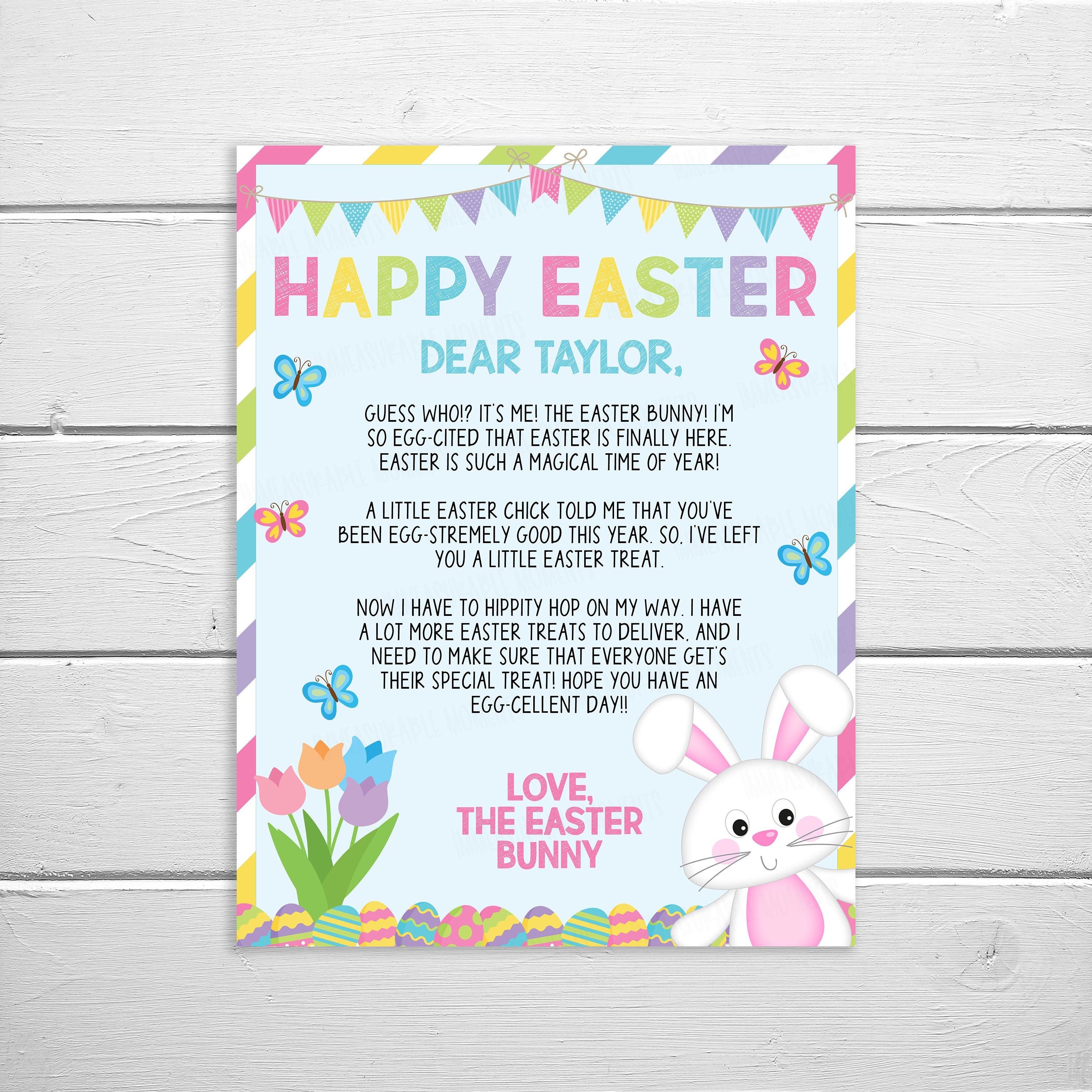 Letter From the Easter Bunny Template Kids Easter Morning - Etsy Israel