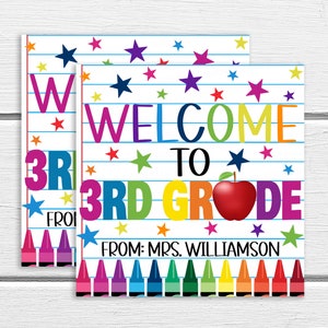Welcome To Third Grade Gift Tag, New School Year 3rd Grade Student Gift, Gift From Teacher, New Students, School Staff, Editable Printable