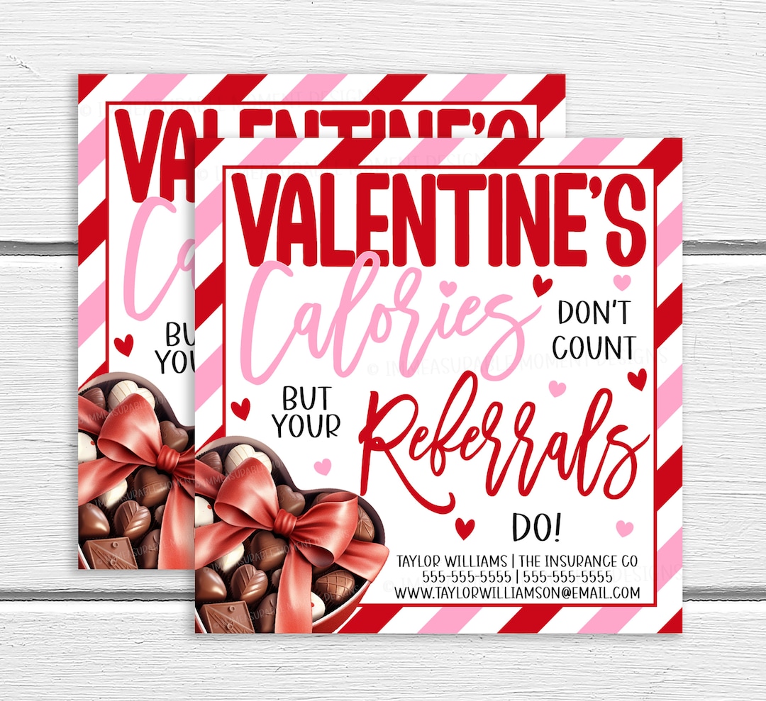 Valentine\u0026#39;s Pop by Gift Tags, Chocolate Candy, Calories Don\u0026#39;t Count Your Referrals Do, Real ...