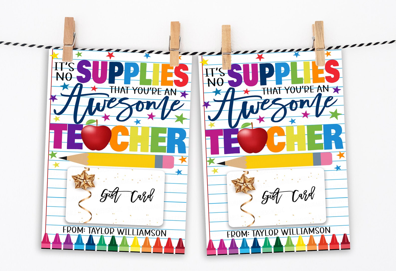 Teacher School Supply Gift Card Holder No Supplies You're Etsy