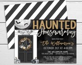 Halloween Housewarming Invitation, Haunted House Invite, New Home Party, New House Costume Cocktail Party, Editable Printable Template