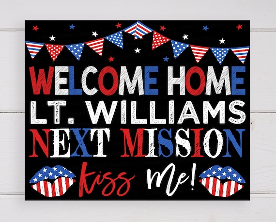 Military Homecoming Sign, Editable Printable Welcome Home Poster, Next ...