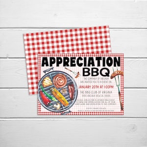 Appreciation BBQ Invitation, Editable Lunch Dinner Staff Employee Office Business Work Invitation, Client Appreciation Event