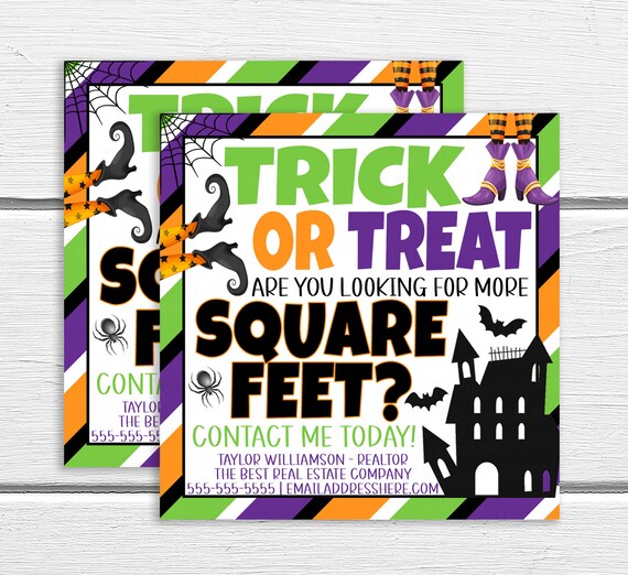Halloween Pop By Gift Tags, Realtor Real Estate, Trick or Treat Looking