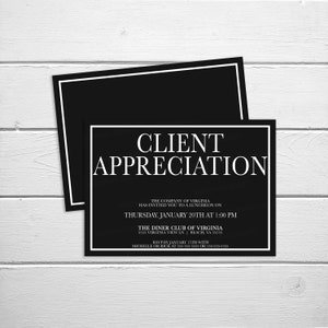 Client Appreciation Invitation, Staff Employee Office Business Work Event, Client Lunch Dinner Invitation, Editable Printable, Real Estate