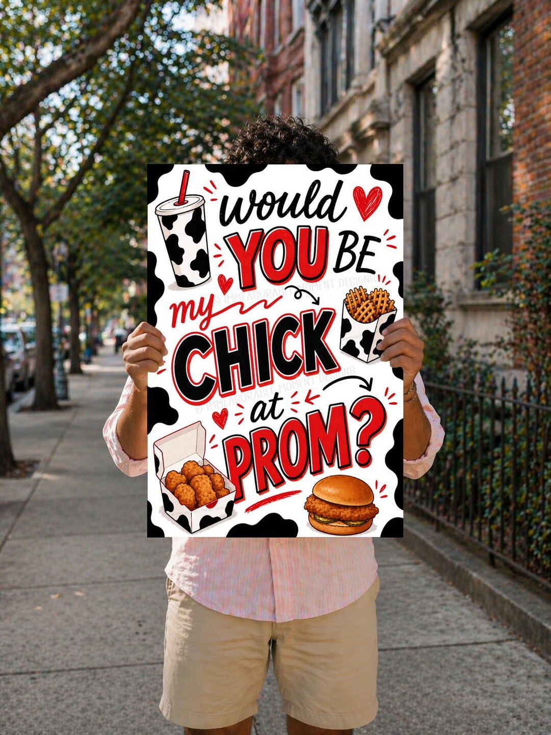 Prom Chicken Chicken Promposal Sign, Would You Be My Chick at Prom Printable Poster ...