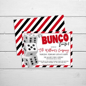 Bunco Night Invitation Flyer, Editable Bunco Dice Party, Family Game Night, Church School Business Fundraiser, PTO PTA Fundraiser, DIY