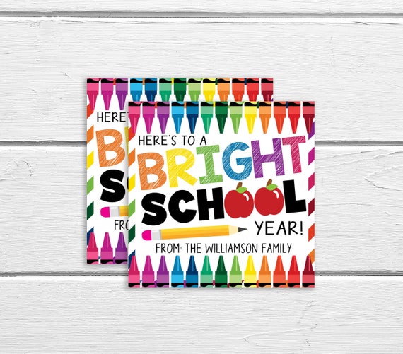 Back To School Tag, Editable Bright School Year Tag, First Day Of ...