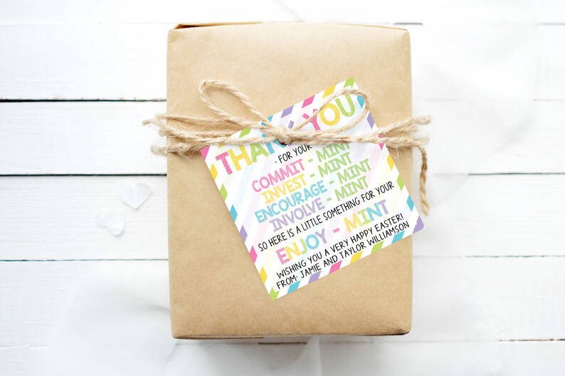 Easter Mint Tags, Thank You Labels, Mint Candy Gift Tags, Easter ...