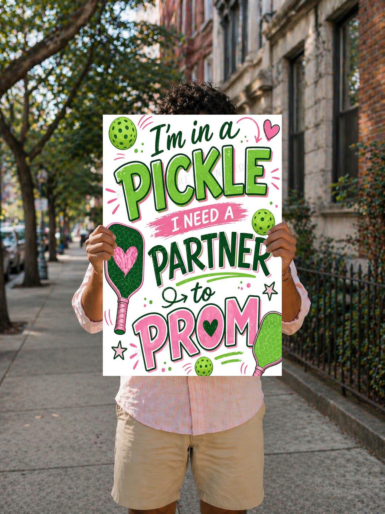 Promposal Sign Track Pickleball Promposal Sign, I'm in A Pickle Be My Partner Prom Poster ...