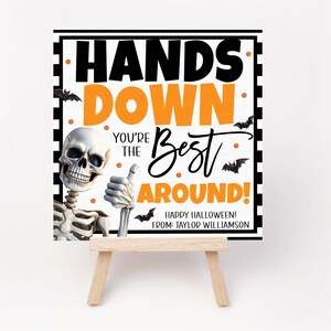 Etiqueta para presente de sabonete de Halloween, mãos para baixo, você é o melhor, sabonete para as mãos, loção, etiqueta desinfetante para as mãos, alunos, professores, funcionários, enfermeira da sala de aula