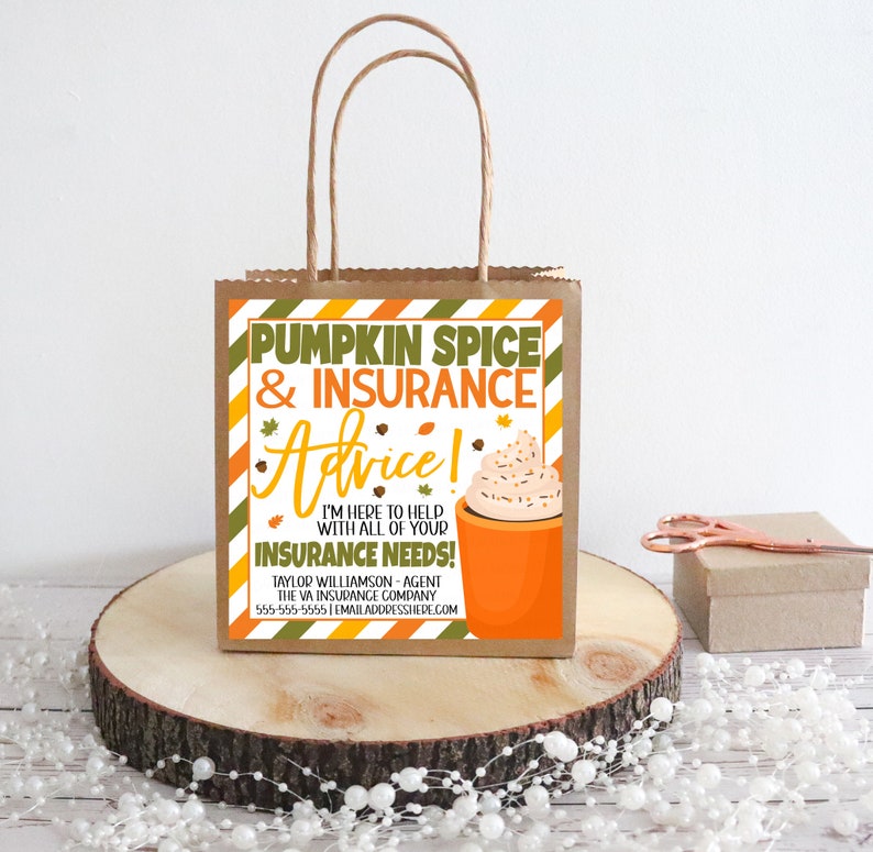 Fall Insurance Marketing Gift Tags, Pumpkin Spice & Insurance Advice ...