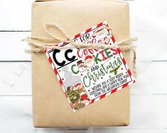 Coffee Cookie Christmas Gift Tag, Editable Teacher Daycare Gift Tag, Christmas Cookie Gift Tag, Staff Employee Appreciation, PTO PTA PTSA