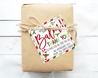 You&#39;re The Balm Gift Tag, Appreciation Teacher Staff Company Business Gift Tag, Lip Balm Chapstick Gift Tag, Winter Candycane