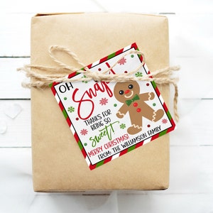 Oh Snap Christmas Treat Gift Tag, Gingerbread Holiday Cookie Tag,  Teacher Employee Nurse Company Kids Tag, Gingerbread Cookie Treat Tag