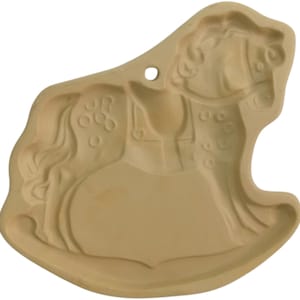 Vtg 1984 Brown Bag Cookie Mold Rocking Horse Shortbread Art Craft Mold Kitchen Cooking Dough Food Decorating Press Mold Baby Shower
