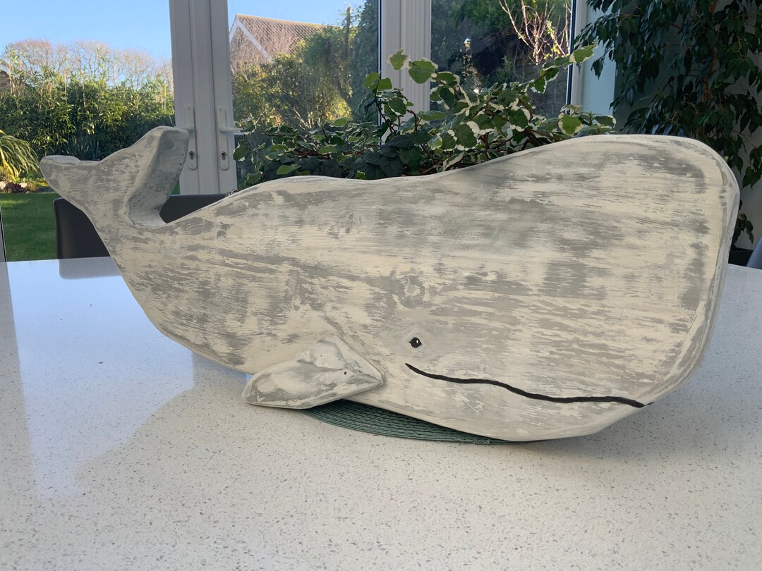 Whale Home Decor Wooden Whale Nautical Home Decor Beach Etsy