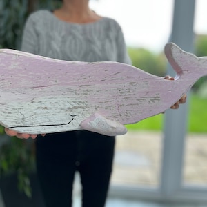 Whale art, Wall hanging, Beach house, Coastal home, Neutral palette, Nursery decor, Unique gift, Folk art, Nautical decor, Wood art