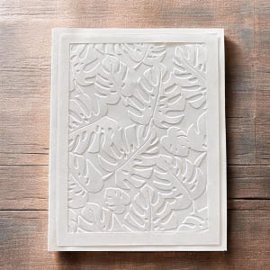 Geprägte Monstera Blatt Karte - weiße Blanko-Karte für Danke, Geburtstag, Einweihungsparty, Geschenk für Pflanzenliebhaber, Einfach so.