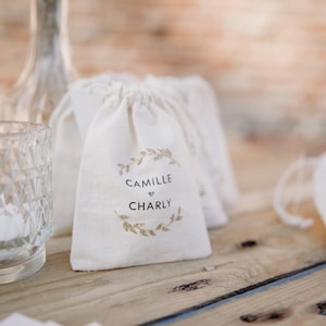 Mini pochon personnalisé en coton | Cadeau invités Mariage, Baptême, Évènement