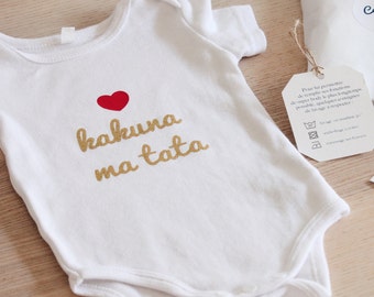 Body bébé personnalisé Hakuna ma tata, cadeau de naissance baby shower future tata