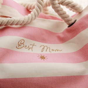 Personalized Cotton Beach Bag – Custom Tote for Gift, Bridesmaid, Mom, Teacher, Birthday, Mother's Day