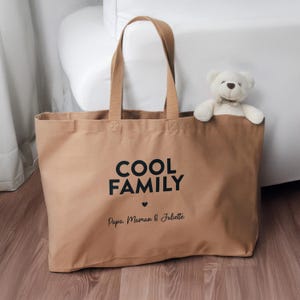 Sac cabas XXL personnalisé en coton - Grand sac de plage, idée cadeau original fête des mères