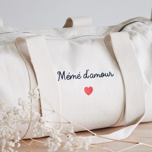 Sac de voyage personnalisé en coton bio 100%, fête des mères, idée cadeau original