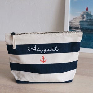 Pochette personnalisée en coton - Cadeau original pour maîtresse, maman, nounou, EVJF ou naissance