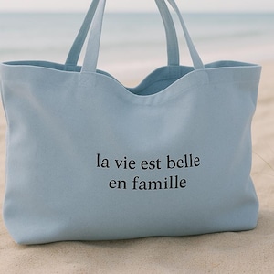 Personalisierte XXL-Einkaufstasche aus Baumwolle - Große Strandtasche, originelle Geschenkidee zum Muttertag