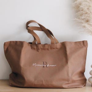 Oversized Custom Cotton Tote Bag – Perfect Personalized Gift for All Occasions, Gift for Mom, Teacher, Birthday, Mother&#39;s day, Bridesmaid