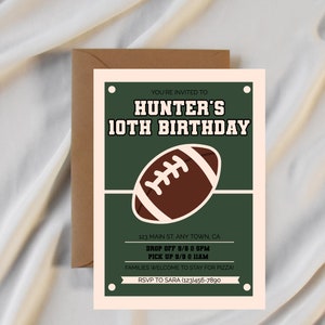 Football Birthday Party Invite | Football Party | Football Party Invitation | Custom Birthday Invite | Editable Invites | Sleepover Party