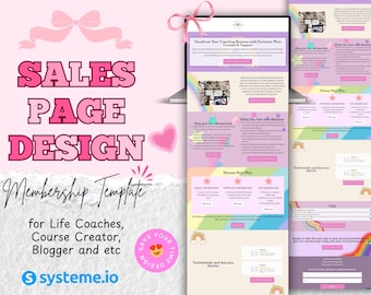 Life Coach Template für Mitgliedsschaft, Sales Page Design, Template für Mitgliedsschafen
