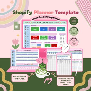All-in-One Shopify Store Planner, Ultimate Shopify Seller Planner, Shopify Store Command Center Template, Small Business Daily Workflow