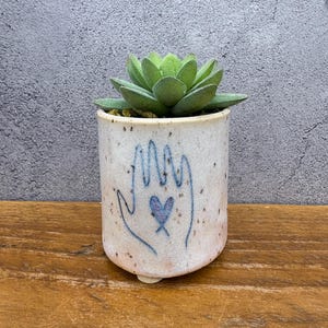 Loving Hands Small Ceramic Desktop Planter