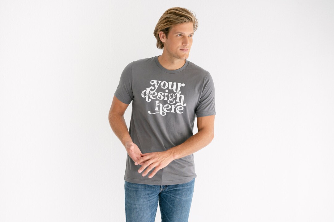 BC 3001 Asphalt Mockup Men Bella Canvas 3001 Gray - Etsy