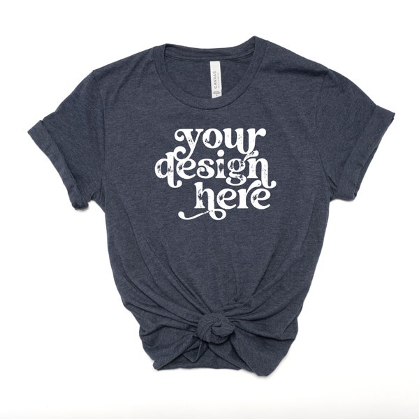 Heather Navy Bella Canvas - Etsy