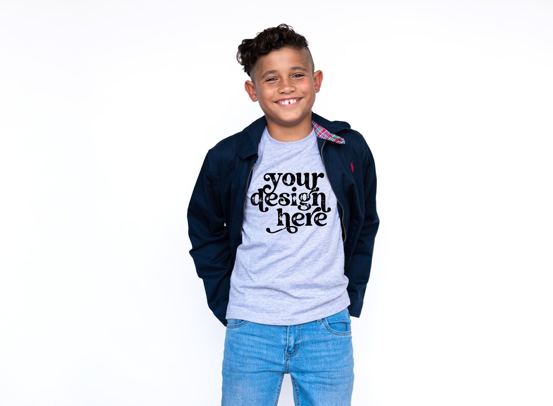 3001Y Athletic Heather Gray Mockup Youth Bella Canvas 3001Y Athletic ...