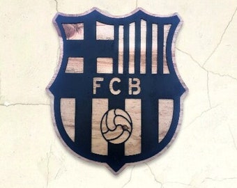 Barcelona wood art, Barcelona logo, Barcelona shield, Barcelona shield, Barcelona wooden shield, soccer shield