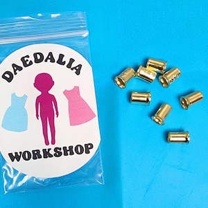 AG or PC Doll Repair 8 fastener/ferrules for limb repair + optional restringing instructions