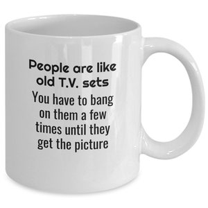 PEOPLE coffee cup, People coffee mug, Like old TV sets mug, for Friend , for Co-worker, for Family