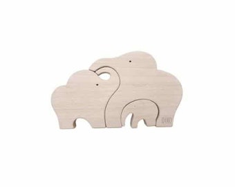 Awakening Game Family Puzzle Wooden Elephant, Animal Puzzle For Child And Baby, Educational Game And Awakening