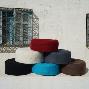 Tunisian Chechia in Black Wool, Handmade Chechia, handmade chachia, Muslim hat, 100% wool Chechia, Tunisian Chechia, Tarbouch image 7